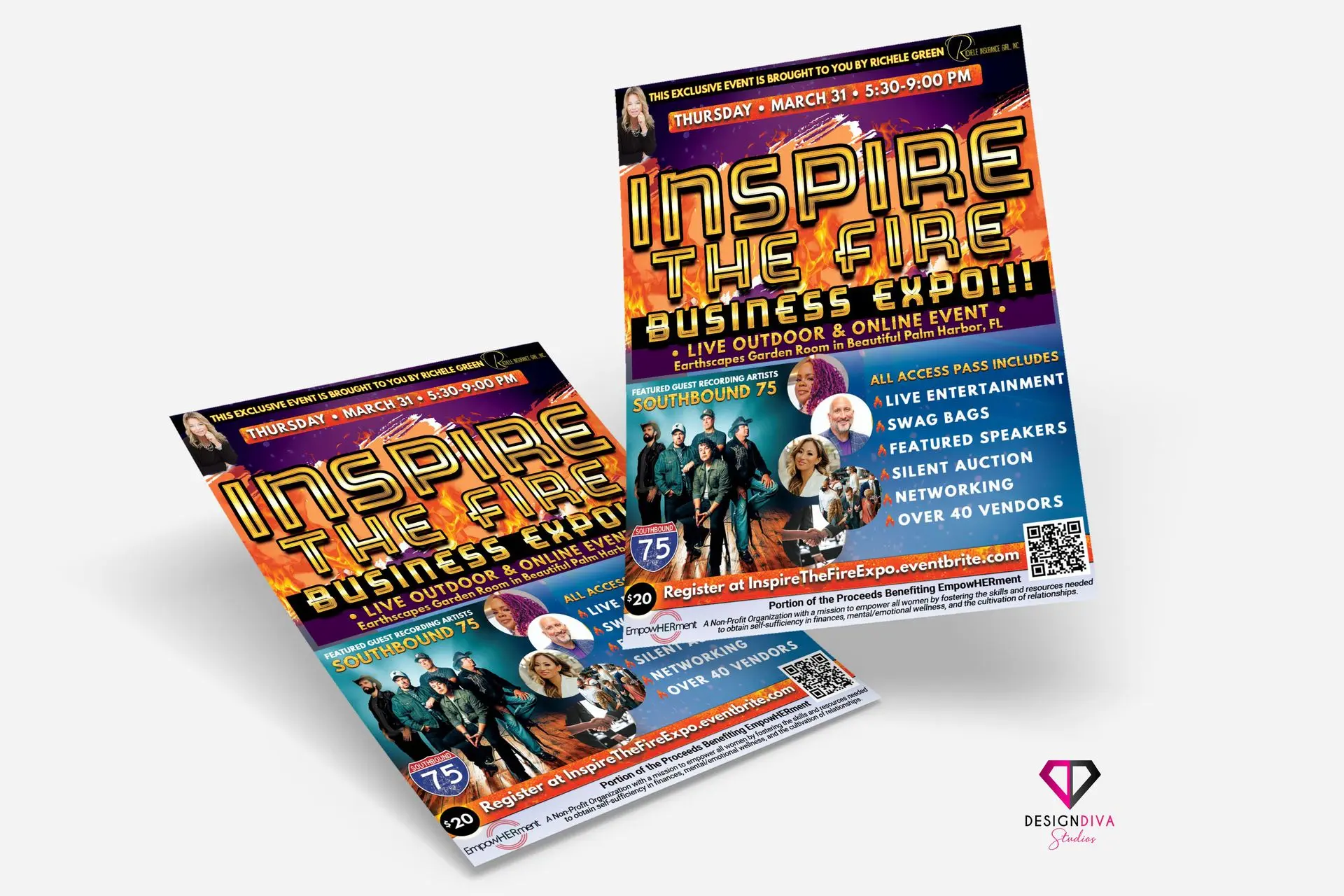 Client Sample Flyer for Inspire the Fire Event